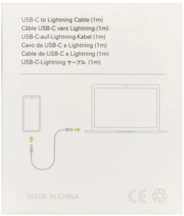 Gembird CCP-AMCM-AMLM-1.0M USB-C kabl na Lightening 8-pin USB 3.0 20W PD 1m, Beli