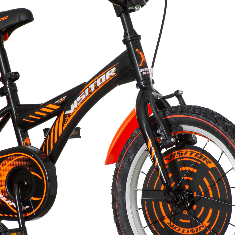 Visitor BAS160 Bicikl za dečake 16" Basket EUR1, Crno-narandžasti