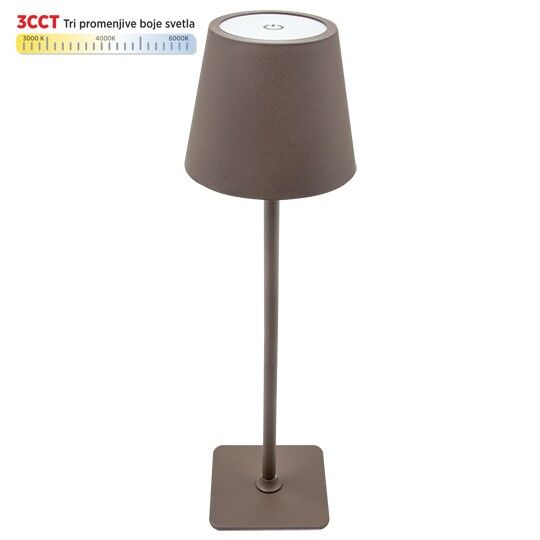 Mitea Lighting M6002-BR LED Stona lampa 2W DC5V LED Touch + 3CCT 3000-6000K, Braon