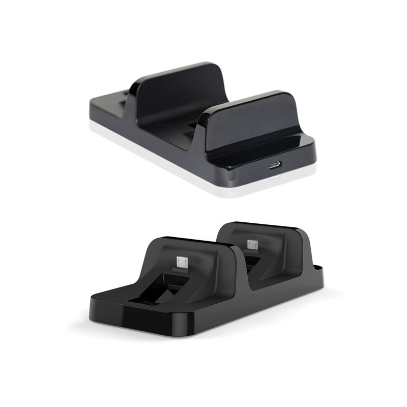 Dobe TP4-002W Docking station USB držač sa punjačem za 2 PS4 kontrolera, Crni