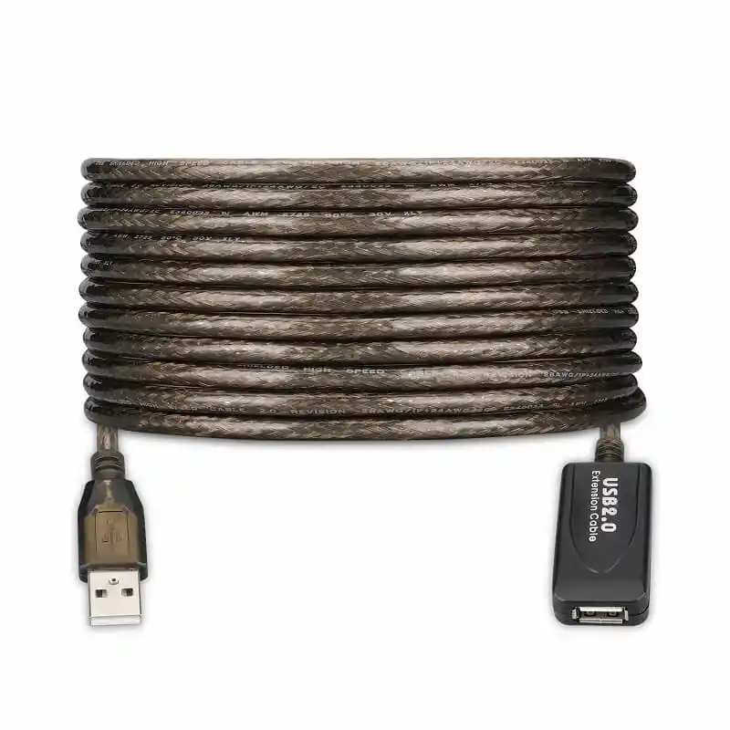 Kettz USB kabl A - USB A M/F 2.0 produžni sa pojačivačem 10m, Sivi