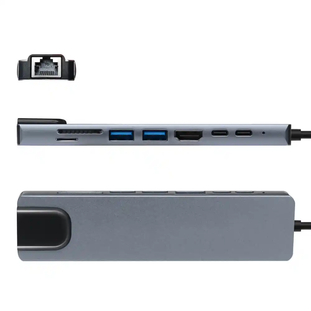 Kettz Adapter Multi port 8/1, Srebrni