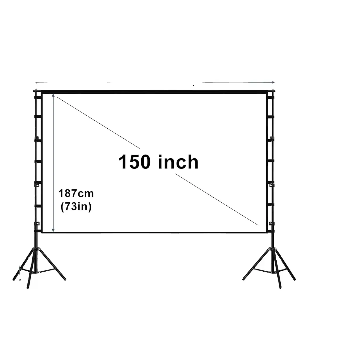 Kettz KT-SP150 Platno za projektor Anti-Refleks 330x187 cm, Crno