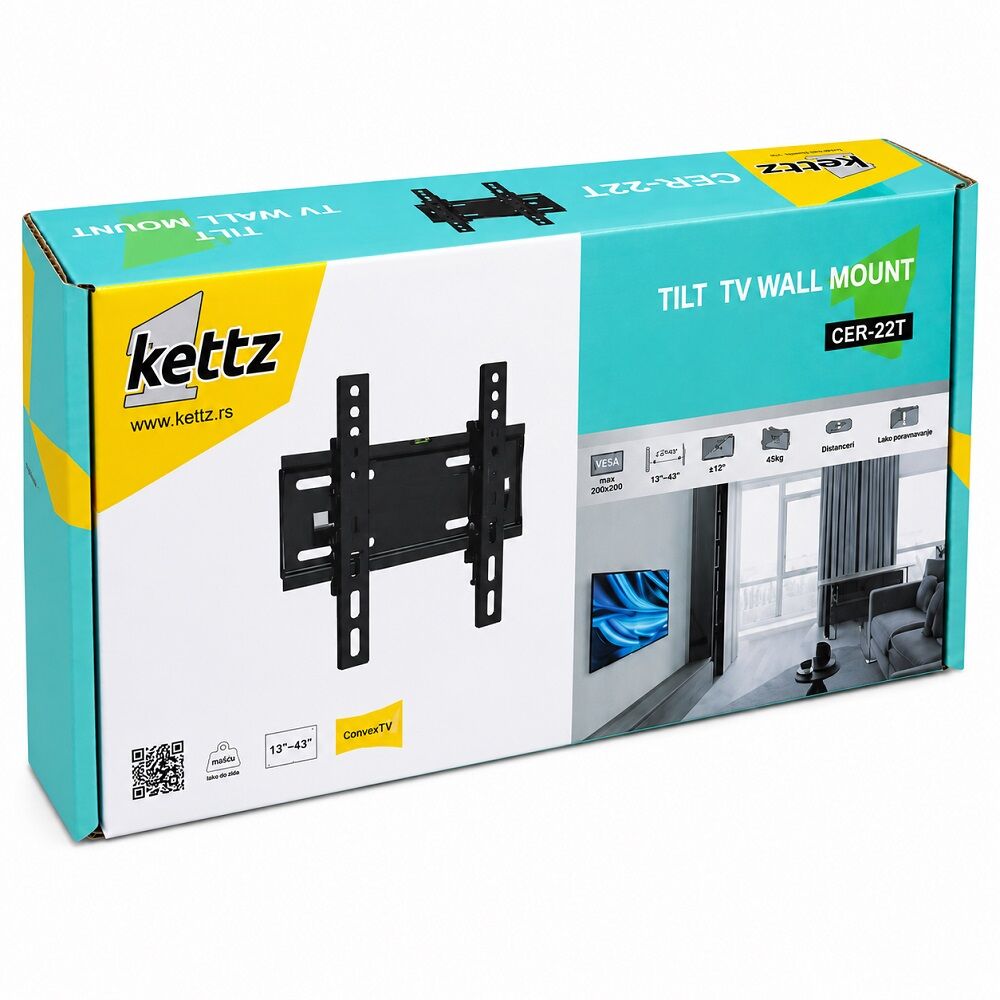 Kettz CER-22T podesivi zidni nosač za TV 13-43" 45 kg