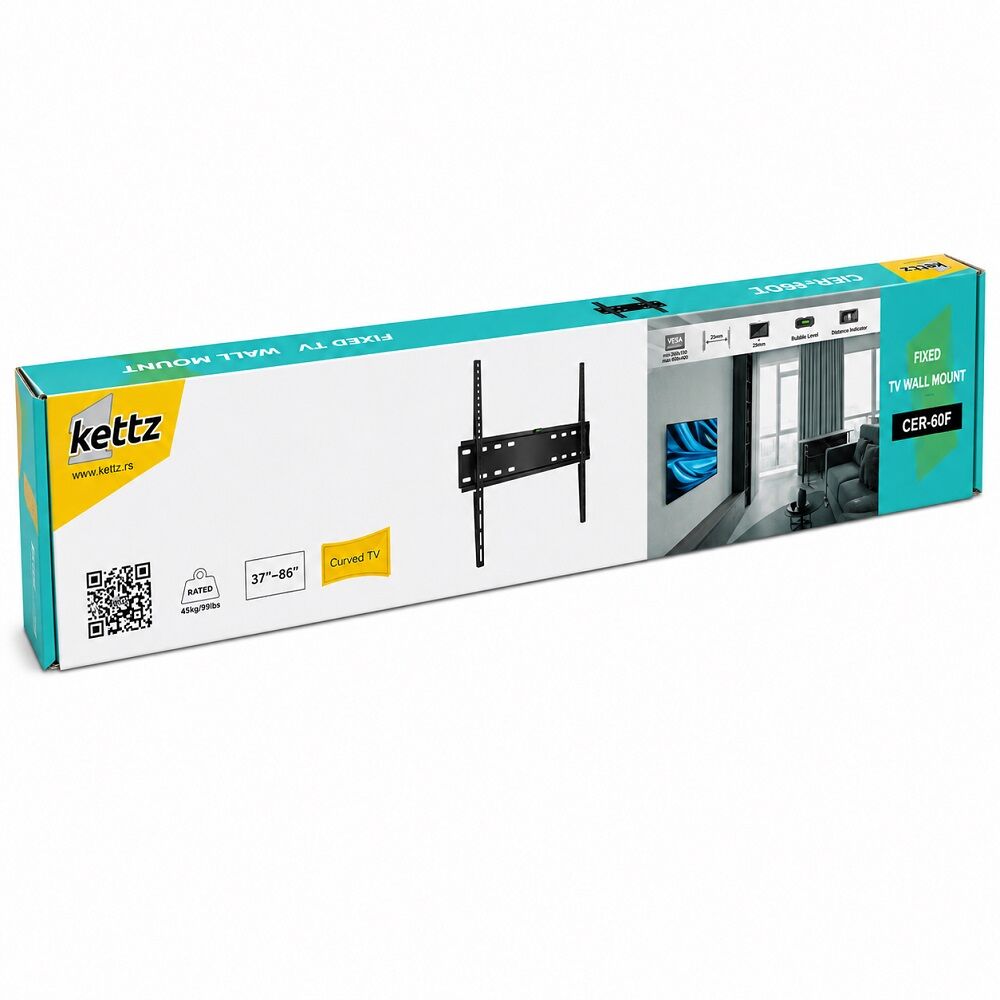 Kettz CER-60F Fiksni zidni nosač za TV 37-86" 45 kg