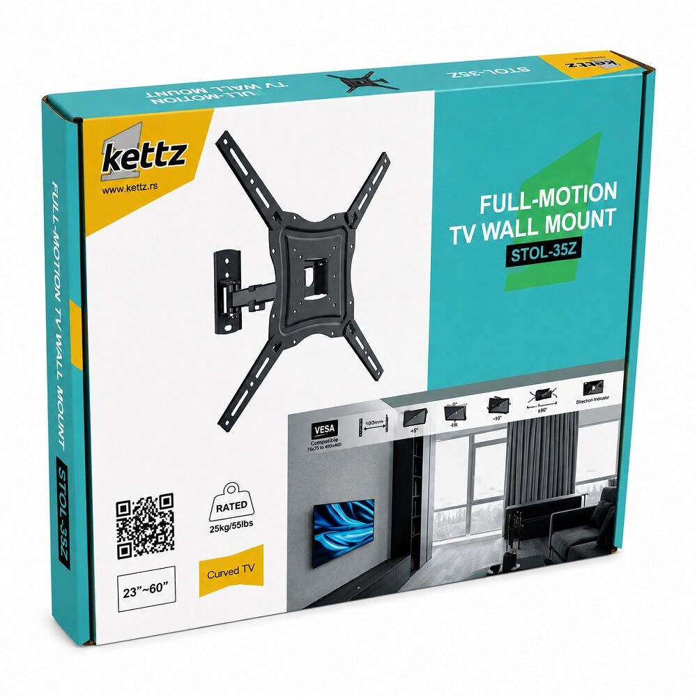 Kettz STOL-35Z zglobni zidni nosač za TV 23-60" 25 kg
