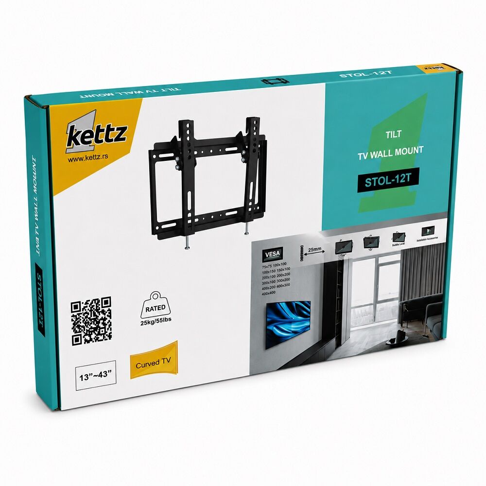 Kettz STOL-12T Podesivi zidni nosač za TV 13-43" 25 kg