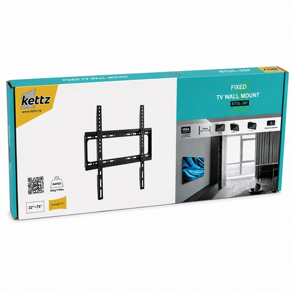 Kettz STOL-30F fiksni zidni nosač za TV 32-75" 50 kg