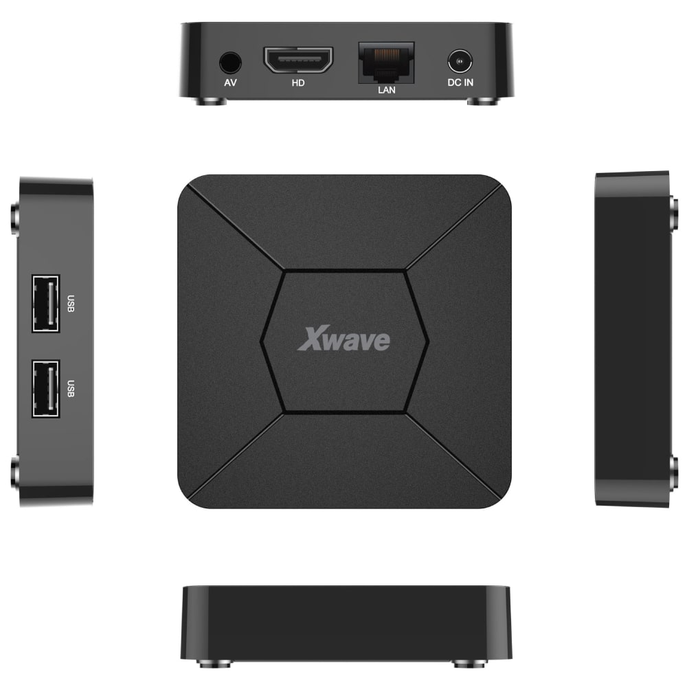 Xwave Q5 Smart TV Box QuadCore Allwiner IK316 4K Android10 2GB 16GB HDMI RJ45 Wireless 2xUSB AV 3.5mm, Crni