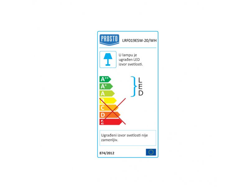 Prosto LED reflektor sa PIR senzor 20W, Beli