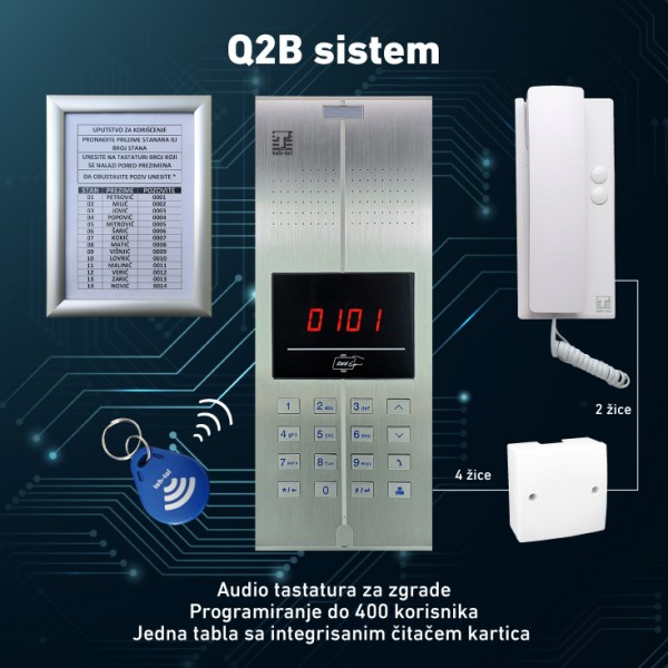 Teh-Tel TEL-TEH Interfonska slušalica Q2 850 zvono 70dB, Bela