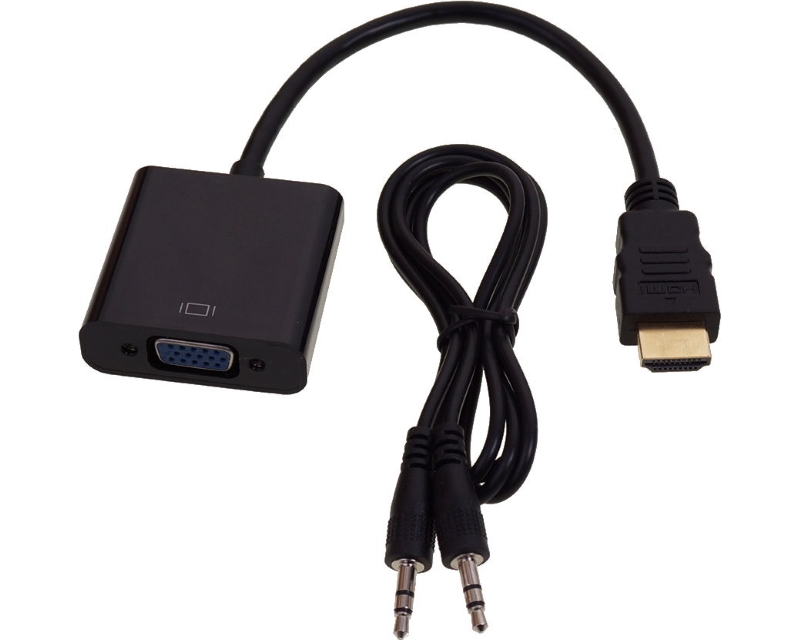 Fast Asia Adapter-konvertor HDMI (M) - VGA (F) + Audio kabl 3.5mm crni, Crni