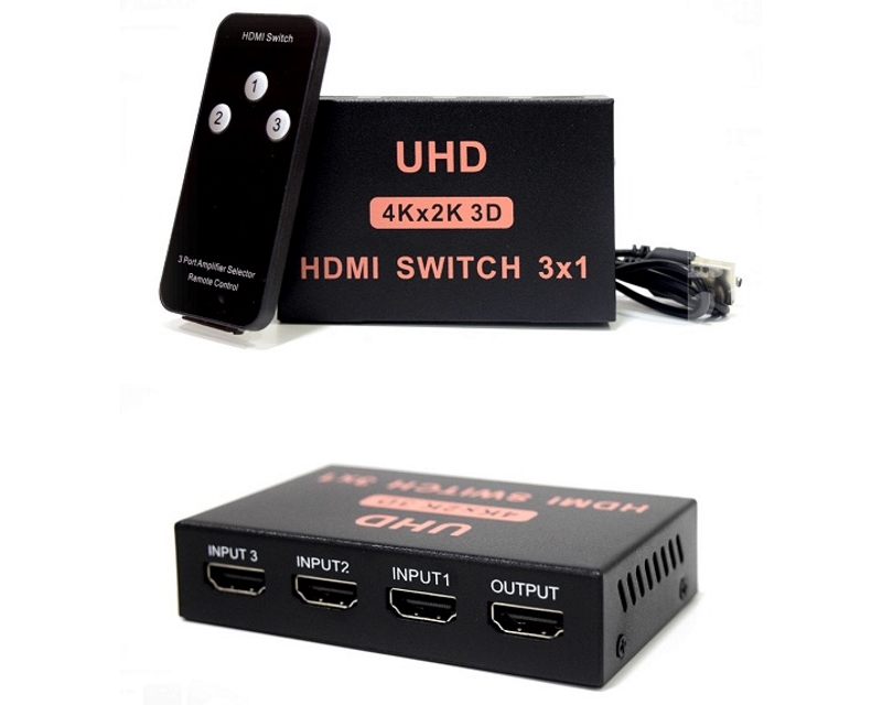 HDMI переключатель 3x1 4K/2K активный Linkom