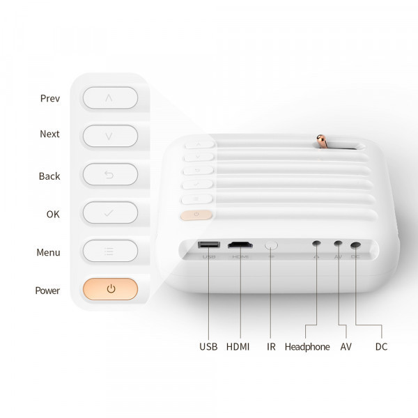 MAXBOX HQ2 V2 projektor mini +Torba