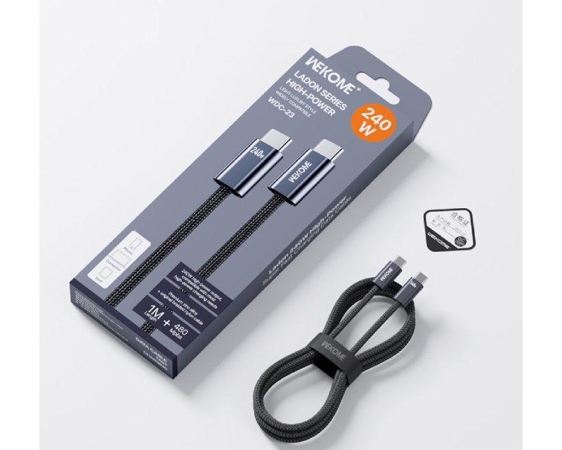 Wekome WDC-23 Kabl za punjenje 3.1 USB tip C 240W 480Mbps, Crni