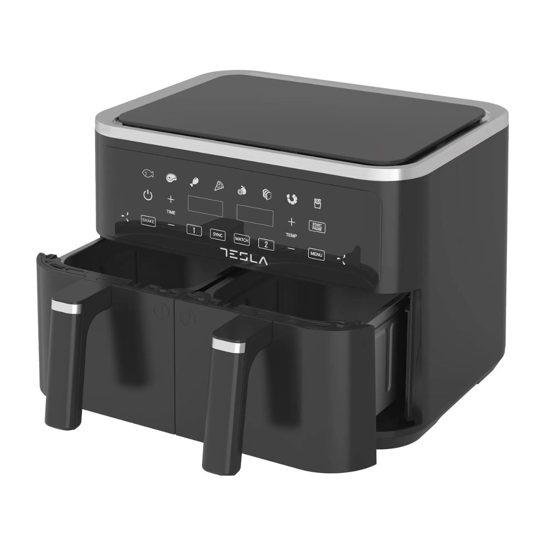 Tesla AF900BSD Air Fryer 2400 W 4,5 l + 4,5 l Digitalni panel, Crni