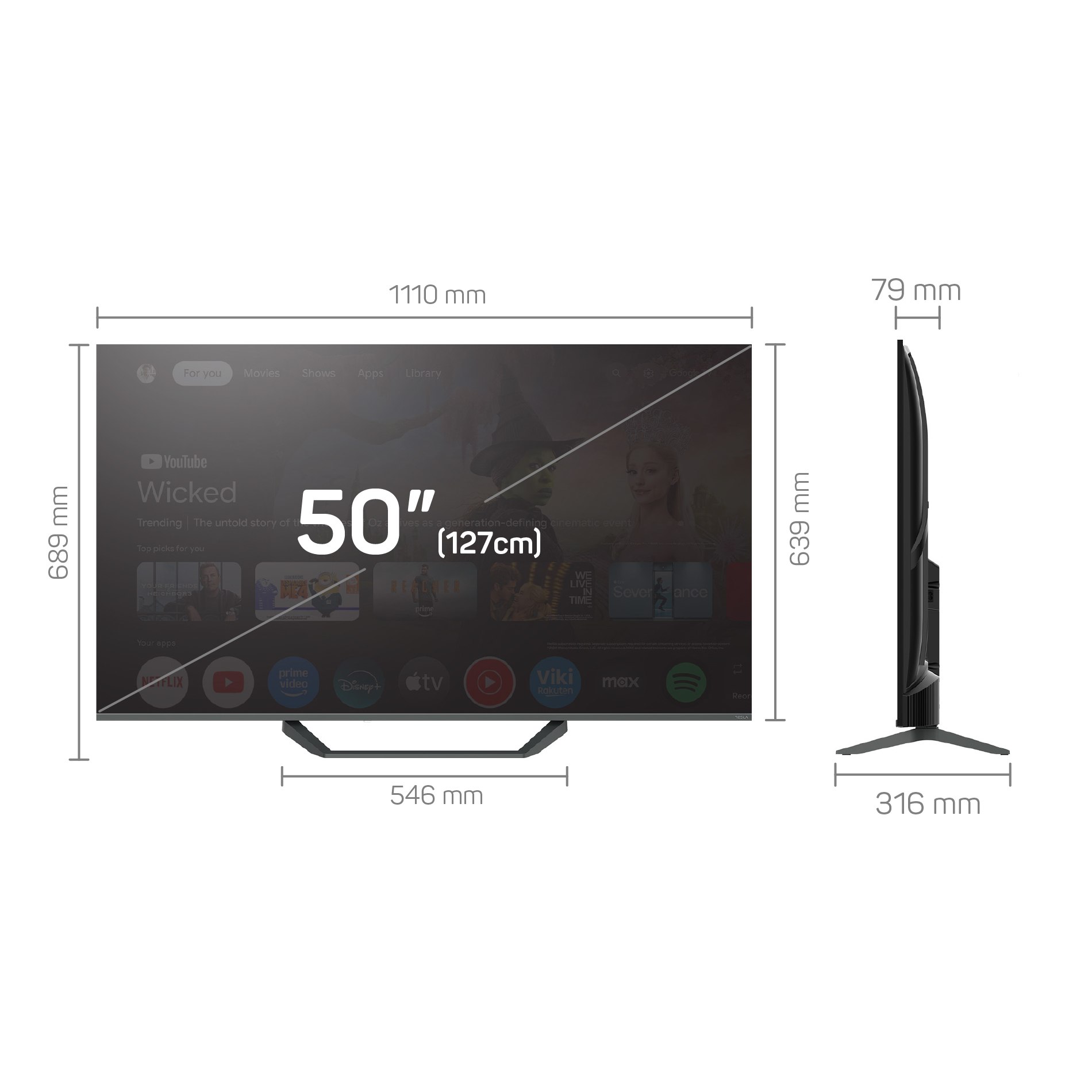 Tesla Q50E655GUS Televizor 50" QLED 4K UHD Google TV, Crni