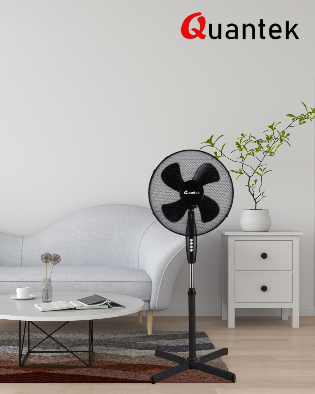 Quantek Q1502 Stoni ventilator 45 W, Crni