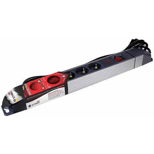 Extension cable with surge protection Stark Pro Alu 5 sockets, 3m