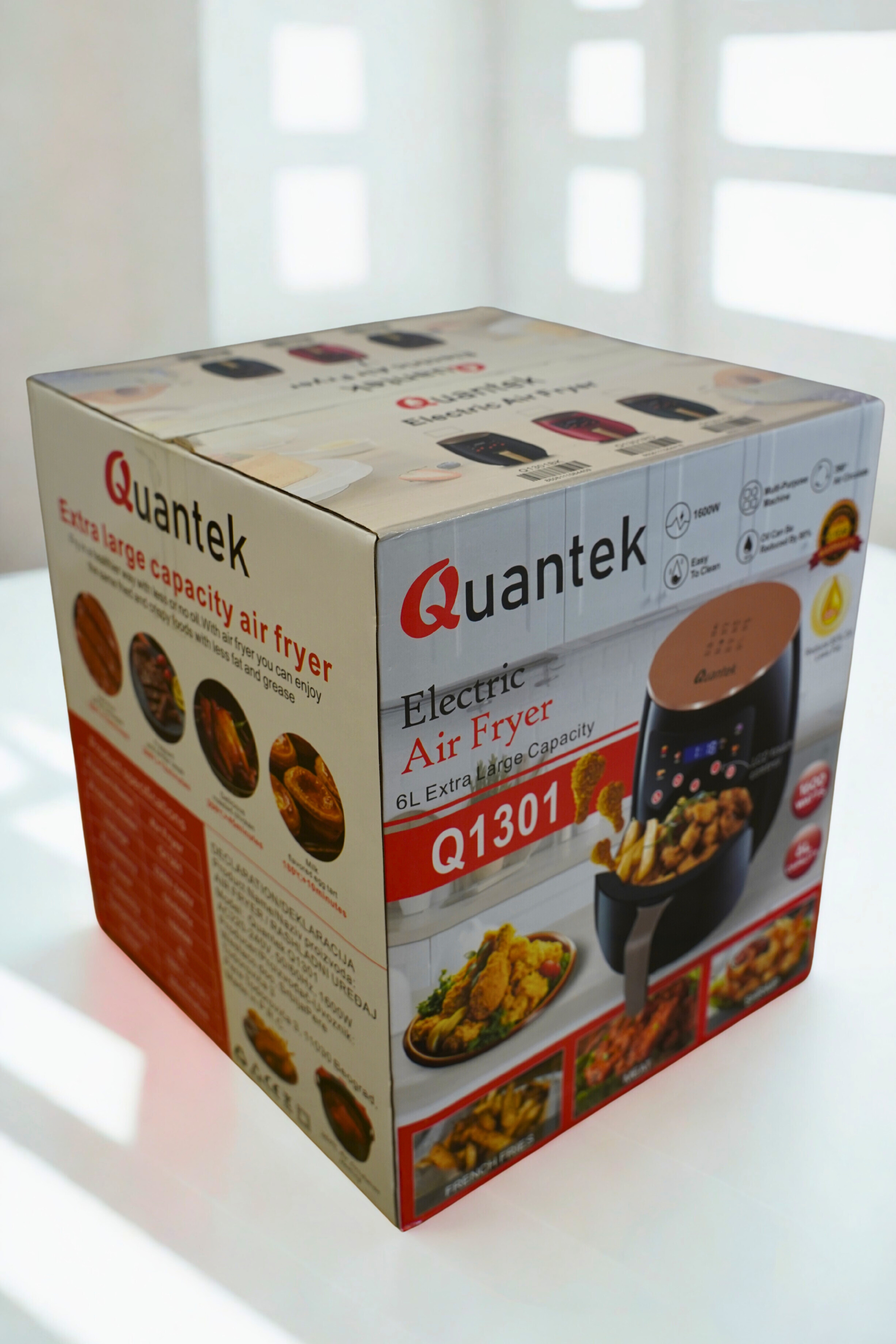 Quantek Q1301RD Air fryer sa tajmerom LCD 6L 1600W, Crvena