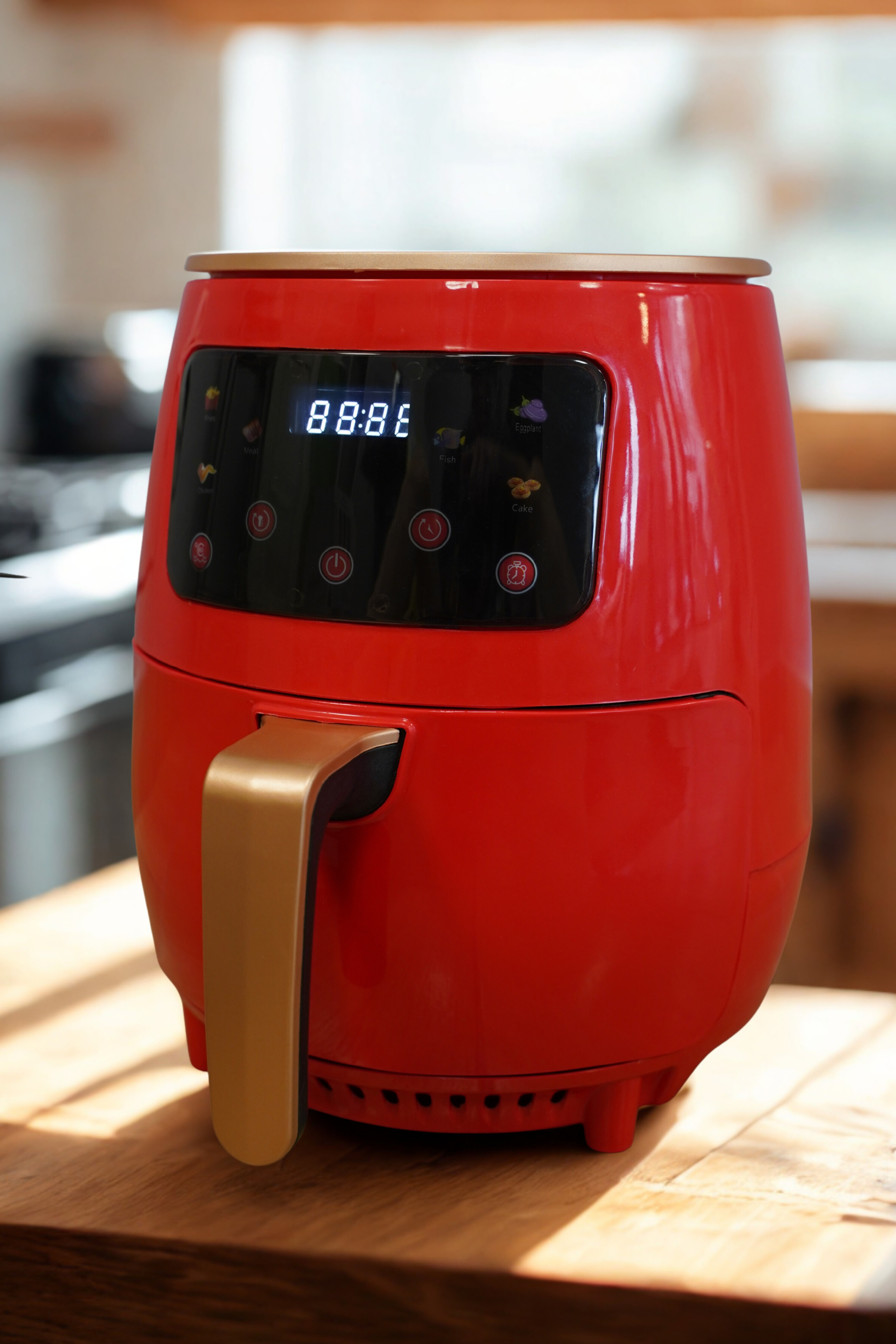 Quantek Q1301RD Air fryer sa tajmerom LCD 6L 1600W, Crvena
