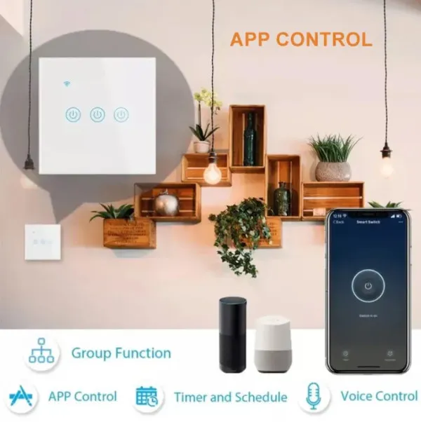 Gembird ZIGBEE-SMART-2 GANG-RSH-SP002-EU Pametni kućni prekidač, Beli