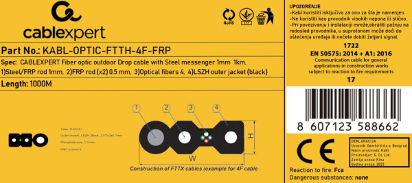 Gembird Optički kabl FTTH-4F-FRP