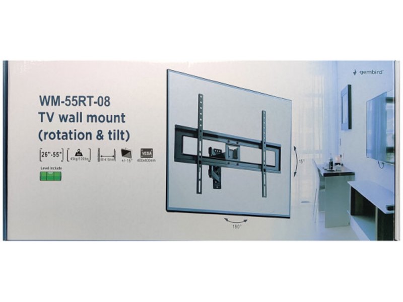 Gembird WM-55RT-08 Nosač za TV Tilt 26"-55" 1100, Crni