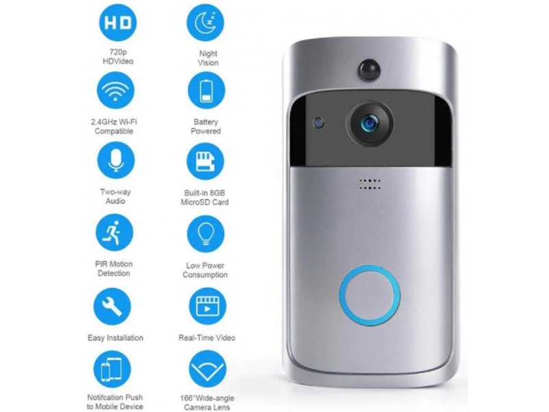 Gembird SMART-VIDEO-INTERFON-BELL-EF-V5 Video zvono sigurnosna WIFI kamera 1080p