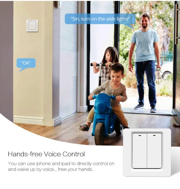 Gembird ZIGBEE-SWITCH-DS102 Pametni kućni prekidač 2 tastera WiFi, Beli