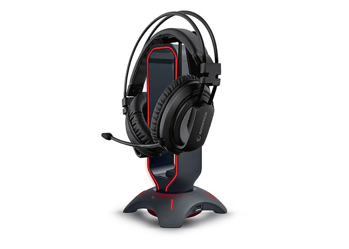 Rampage RM-H66 GUARD RGB Postolje za slušalice + držač kabla za miša 2xUSB