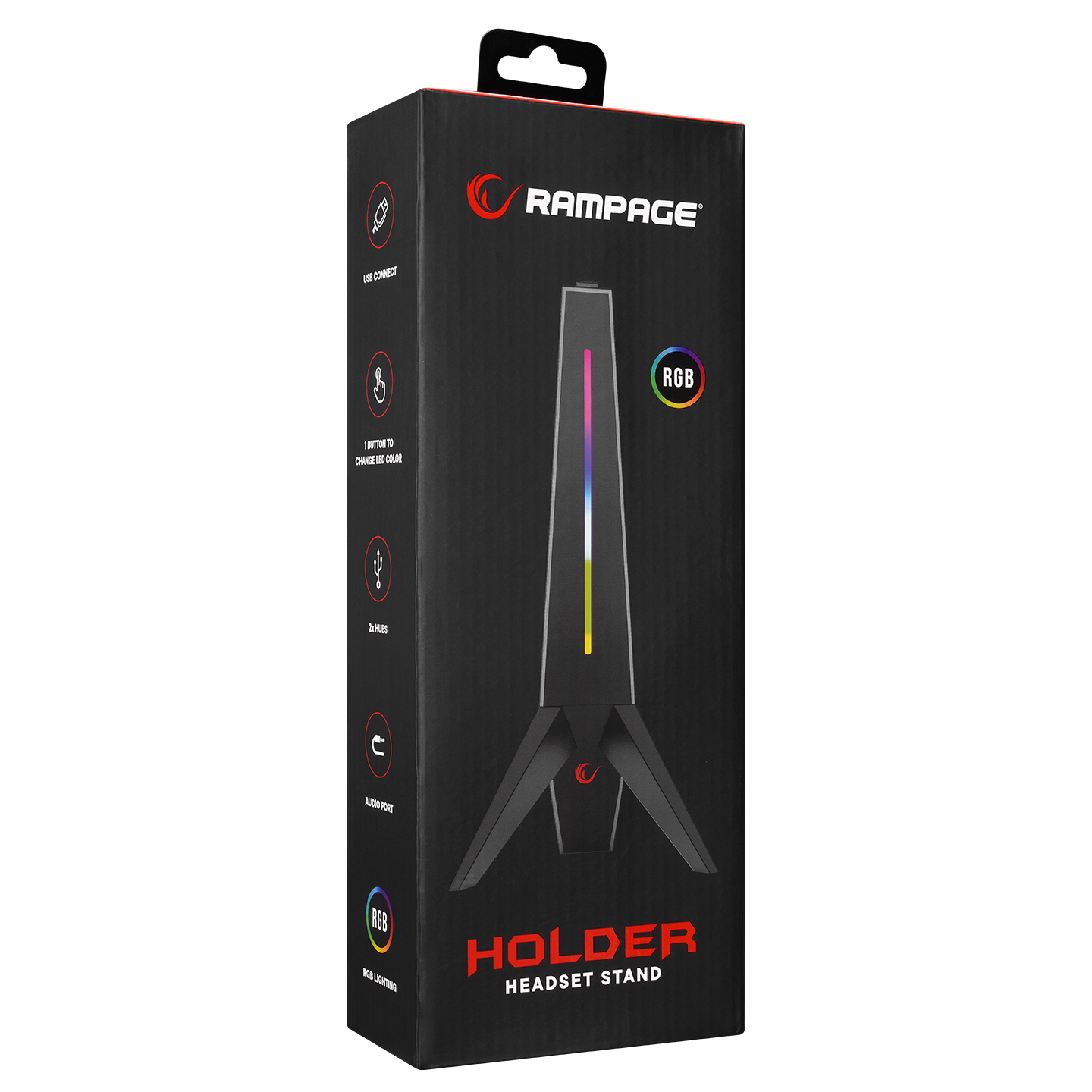 RAMPAGE RM-H20 Postolje za slušalice RGB 2xUSB sivo, Sivo