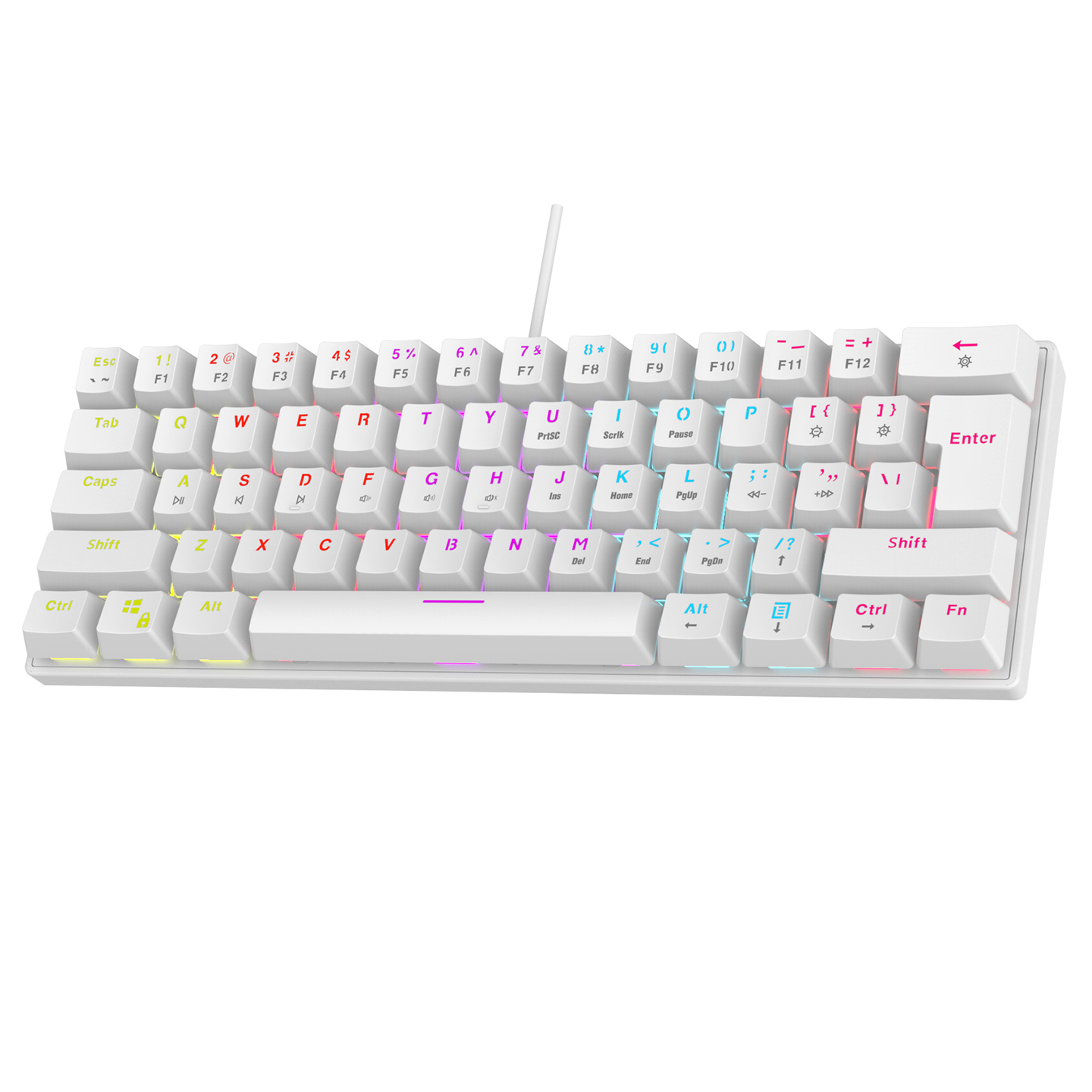 Rampage PLOWER K60 W Gaming tastatura plavi prekidač 37254, Bela