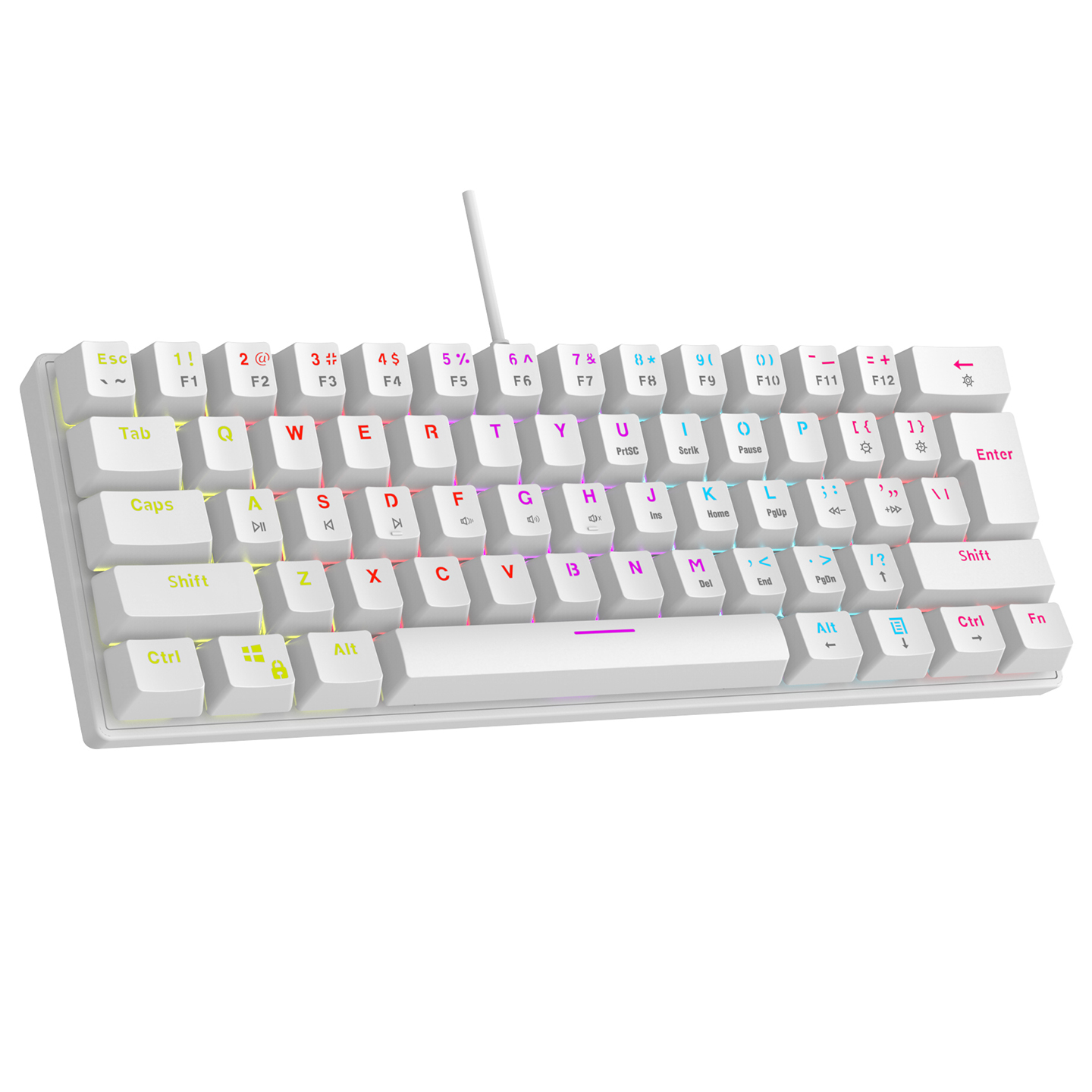 Rampage PLOWER K60 W Gaming tastatura plavi prekidač 37254, Bela
