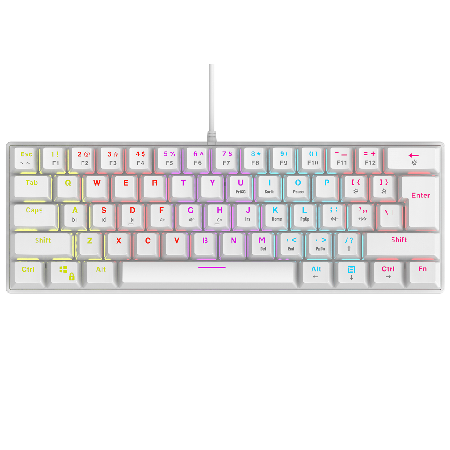 Rampage PLOWER K60 W Gaming tastatura plavi prekidač 37254, Bela