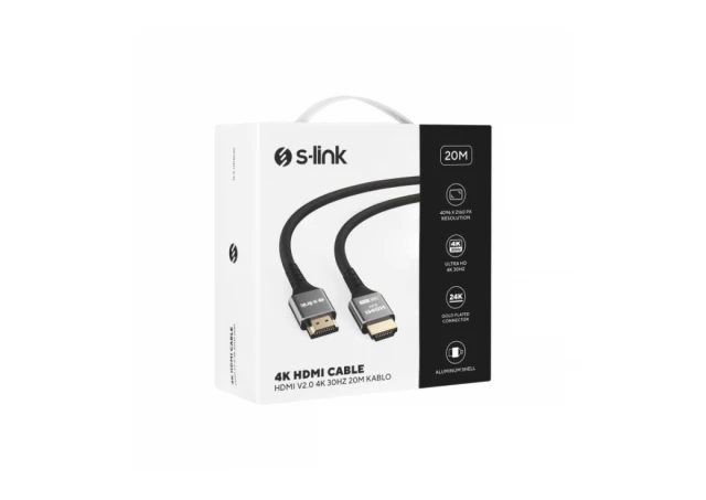 S-Link SLX-HD4K20 Kabl HDMI na HDMI M/M v2.0 4K/30Hz Metal 20m