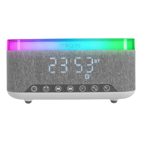 Mikado MD-W8 Zvučnik Lampa Alarm Wireless Punjač 1200mah 10W, Sivi