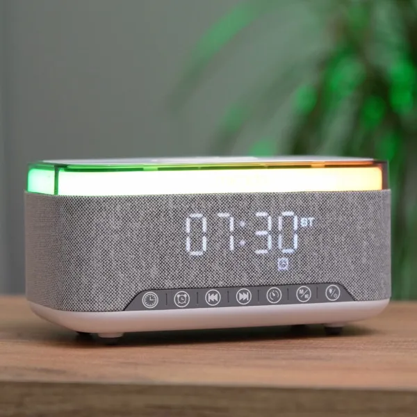 Mikado MD-W8 Zvučnik Lampa Alarm Wireless Punjač 1200mah 10W, Sivi