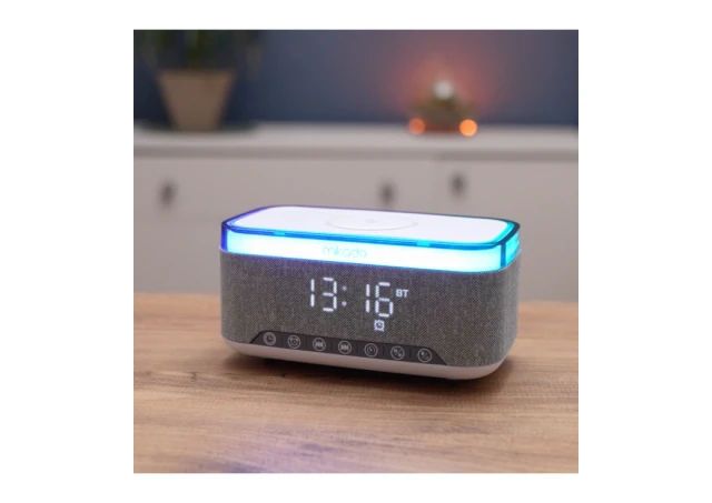 Mikado MD-W8 Zvučnik Lampa Alarm Wireless Punjač 1200mah 10W, Sivi