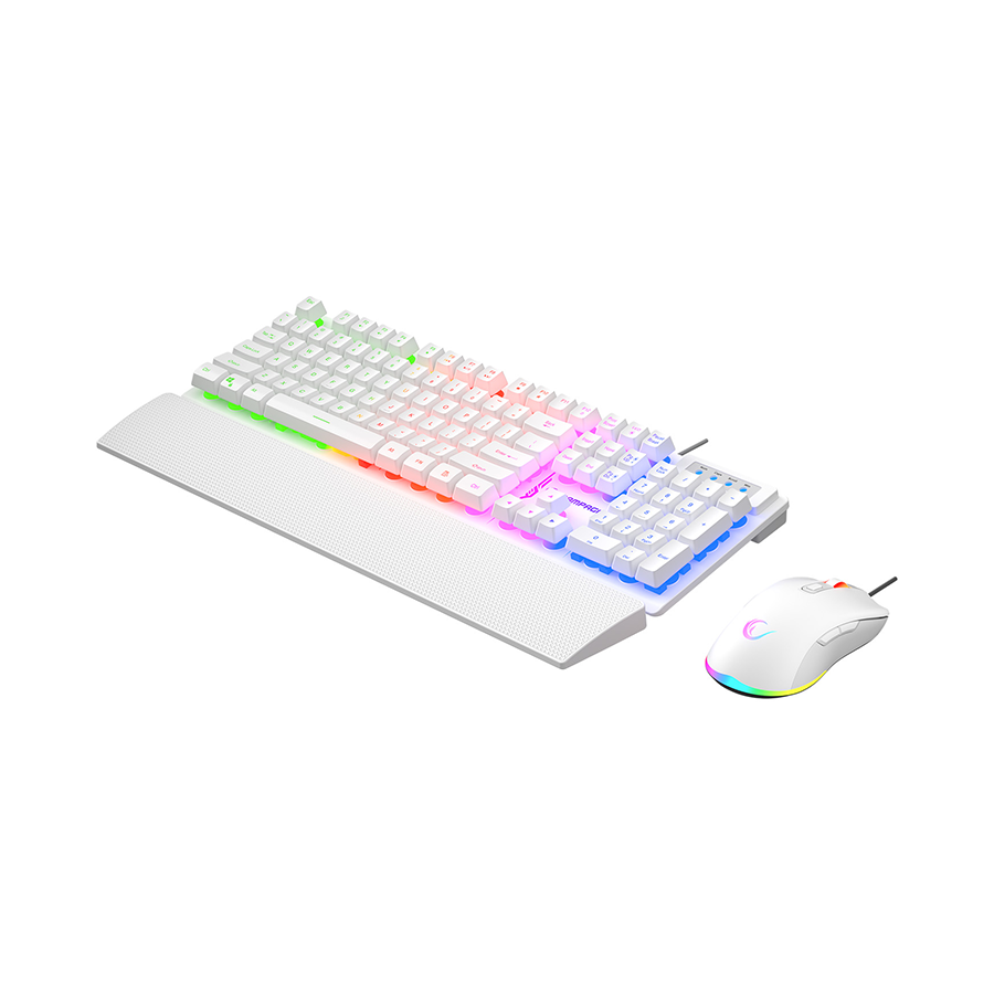 Rampage KM-RX7 Fortuna V2 tastatura i miš RGB USB, Bela