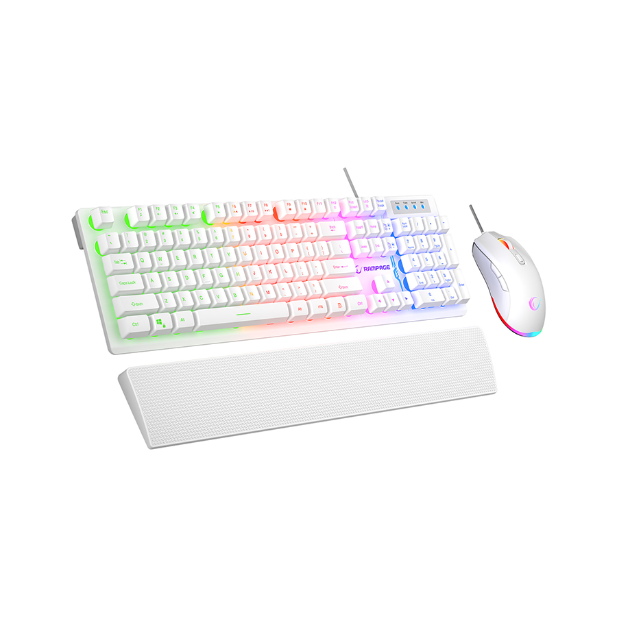 Rampage KM-RX7 Fortuna V2 tastatura i miš RGB USB, Bela