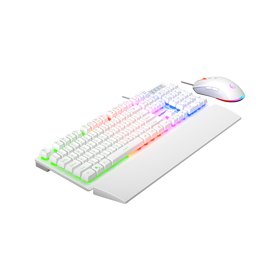 Rampage KM-RX7 Fortuna V2 tastatura i miš RGB USB, Bela