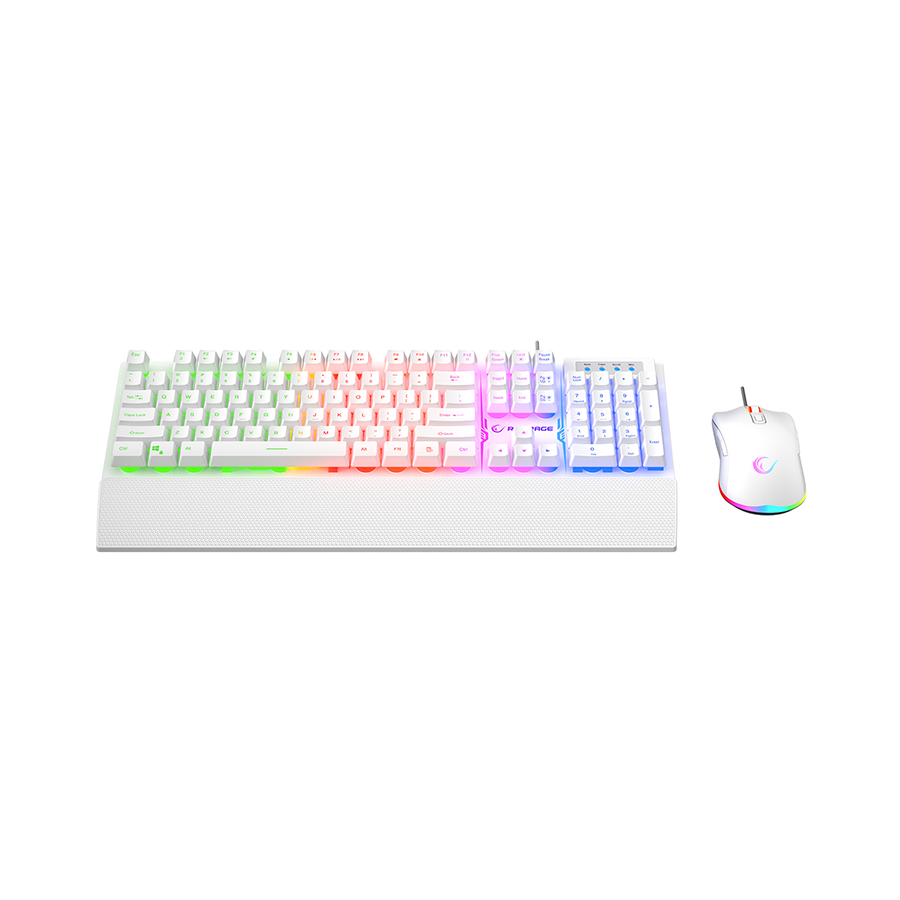Rampage KM-RX7 Fortuna V2 tastatura i miš RGB USB, Bela