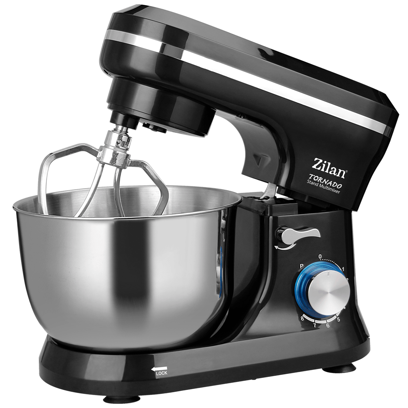Zilan ZLN1215 Mikser sa posudom 8 brzina+pulse 4.5 l 1000 W, Crni