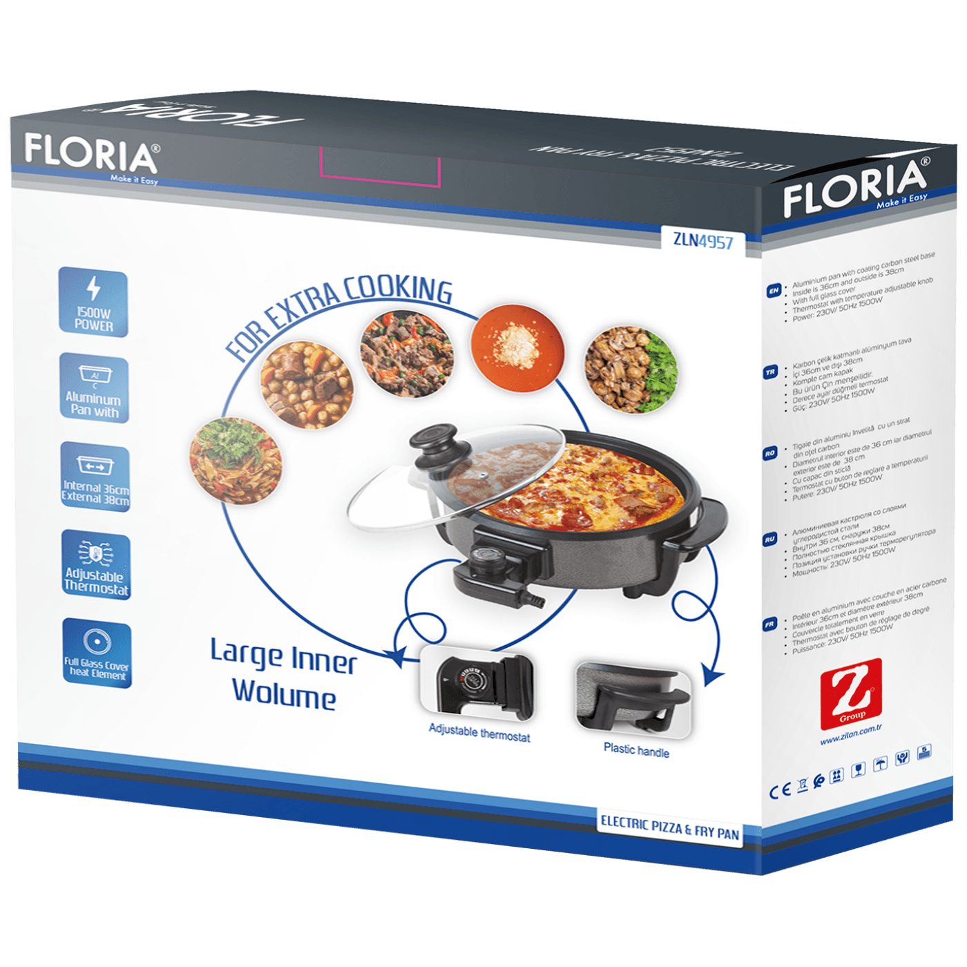 Floria ZLN4957 Pizza pekač, Crni