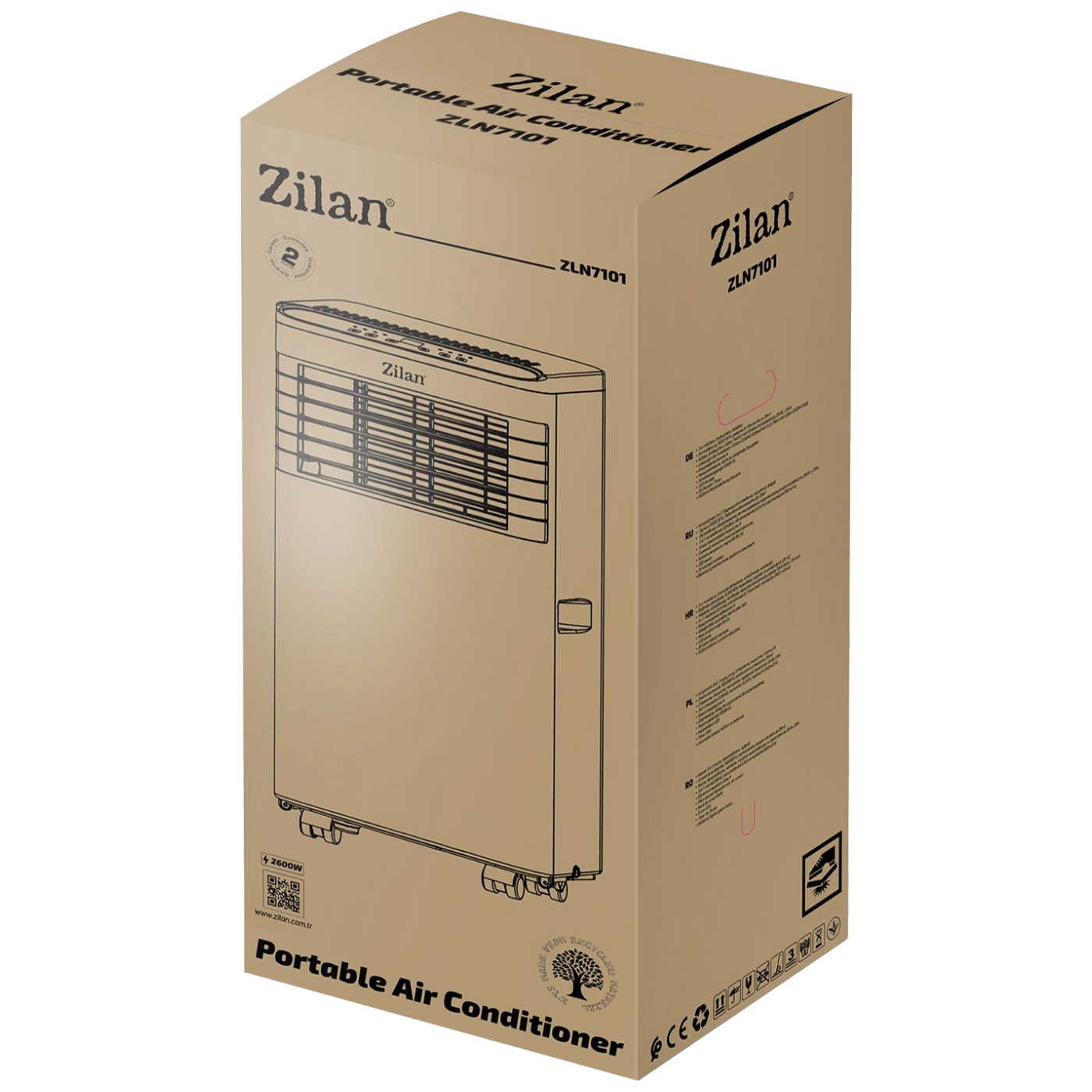 Zilan ZLN7101 Prenosivi klima uređaј 3u1 9000 Btu 2,6 kV, Bela
