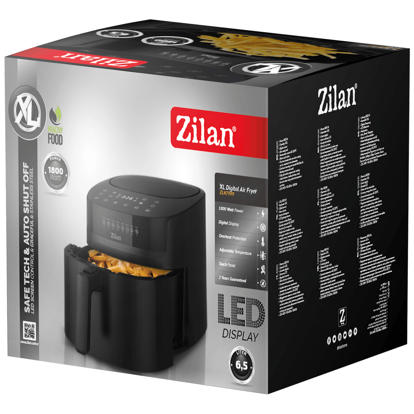 Zilan ZLN7999 Friteza na vrući vazduh 1800W XL zapremina posude 6.5 lit.