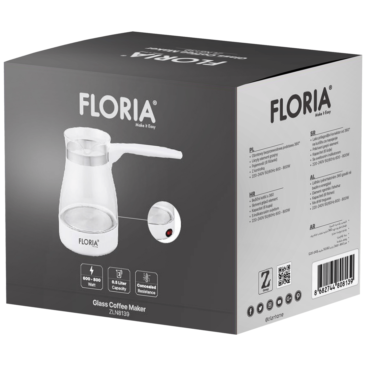 Floria ZLN8139 Električna džezva 800W