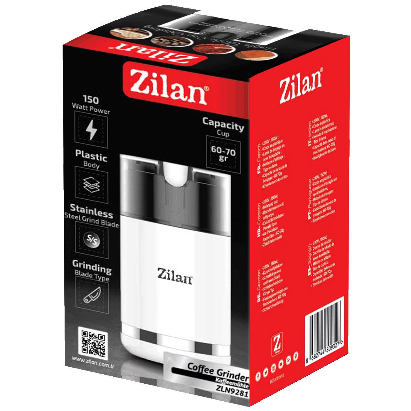 Zilan ZLN9281 Mlin za kafu 150V, Bela