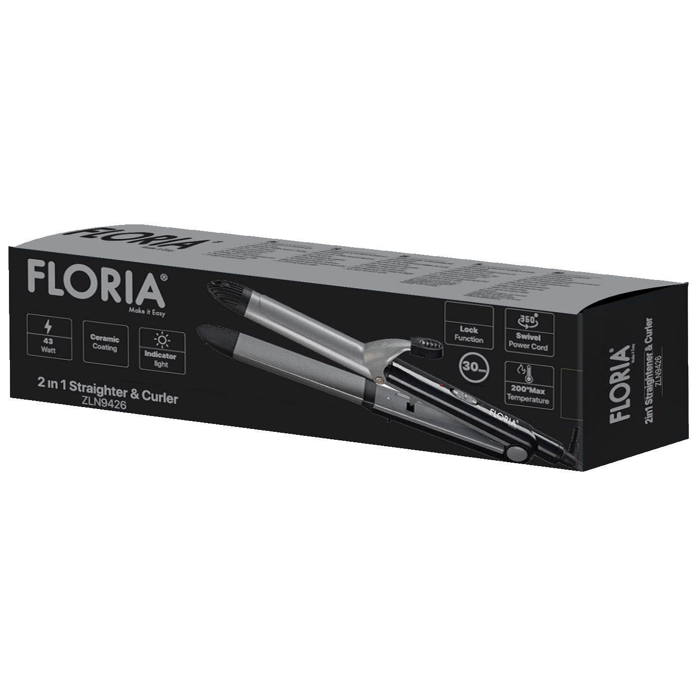 Floria ZLN9426 Uvijač/ispravljač za kosu 2u1 do 200 °C max. 45 W